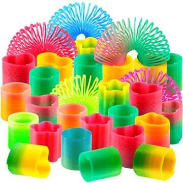 Bedwina Rainbow Spring Toy Assortment Pack of 50 Mini Springs