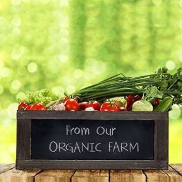 MyGift Rustic Wooden Nesting Storage Bins with Chalkboard Panel