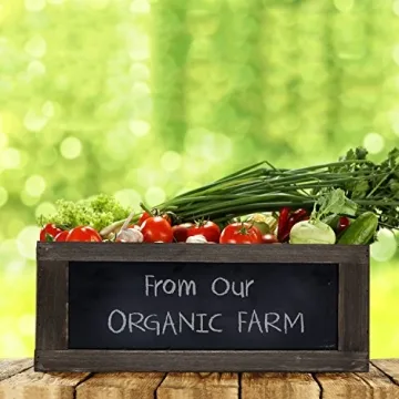 MyGift Rustic Wooden Nesting Storage Bins with Chalkboard Panel