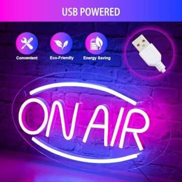 XIYUNTE ON AIR Neon Sign - Bright LED Light for Creators