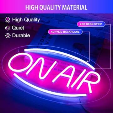 XIYUNTE ON AIR Neon Sign - Bright LED Light for Creators