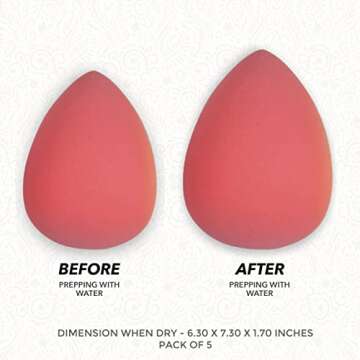 ForPro Professional Collection Premium Beauty Sponge Blender, 5-Piece Makeup Sponge Set, Latex-Free, 100% Vegan & Cruelty-Free, Multi-Color