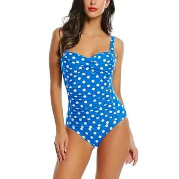 Womens Vintage Long Torso Tummy Control Swim Suit