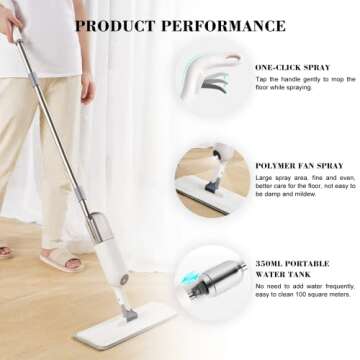 SetSail Spray Mop for Effortless Home Cleaning with Replacement Pads