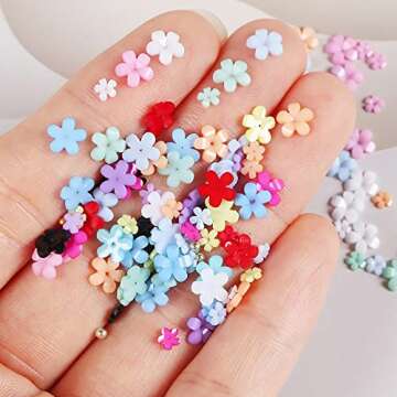 Floral Nail Decorations - 12 Color Acrylic Nail Charms