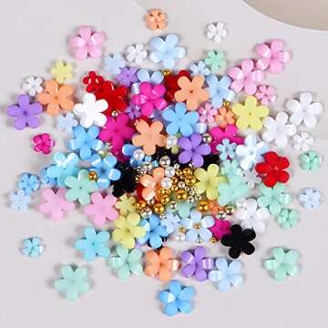 Floral Nail Decorations - 12 Color Acrylic Nail Charms