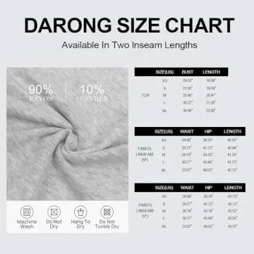 Darong Women's 2 Piece Lounge Sets Long Sleeve Tops Wide Leg Pants Casual Outfits Pajama Set Fall Collection 9065A White Grey M