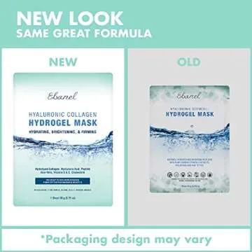 Ebanel 5-Pack Hydrogel Collagen Face Mask, Instant Brightening Hydrating Facial Masks Sheet Mask for Firming, Lifting Anti Aging Anti Wrinkle with Hyaluronic Acid, Peptide, Aloe Vera, Vitamin C & E