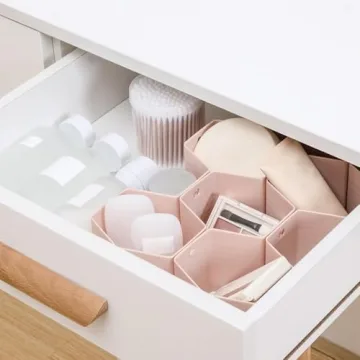 Poeland Adjustable Honeycomb Drawer Dividers in Pink
