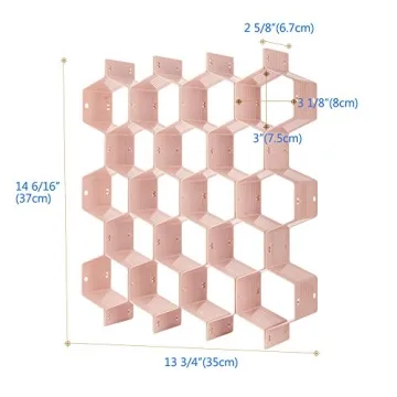 Poeland Adjustable Honeycomb Drawer Dividers in Pink