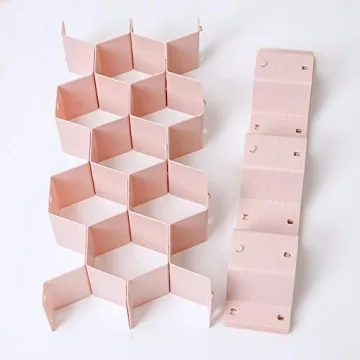 Poeland Adjustable Honeycomb Drawer Dividers in Pink