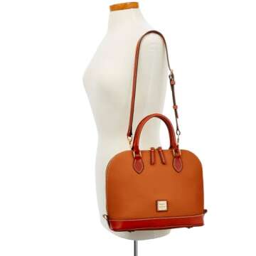 Dooney & Bourke Women's Leather Zip Satchel - Caramel