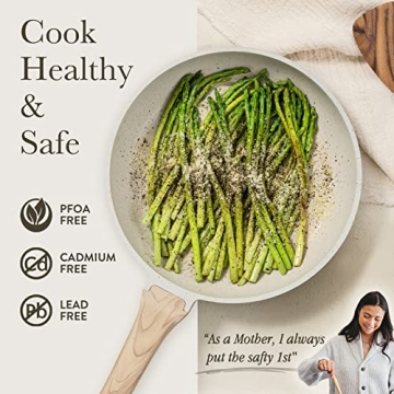 CAROTE 8 Inch Nonstick Frying Pan with Lid for Healthy Cooking