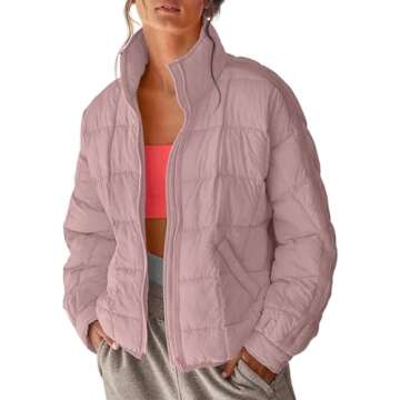 Aiopr Women's Oversized Lightweight Down Coat - Zip Packable Puffer Jackets