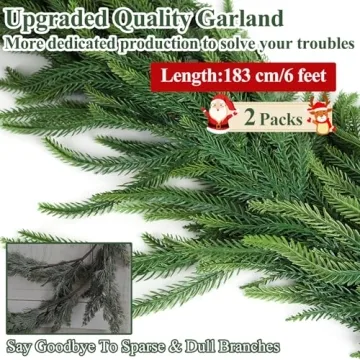 Nontoxic 12FT Norfolk Pine Christmas Garland