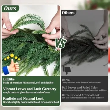 Nontoxic 12FT Norfolk Pine Christmas Garland
