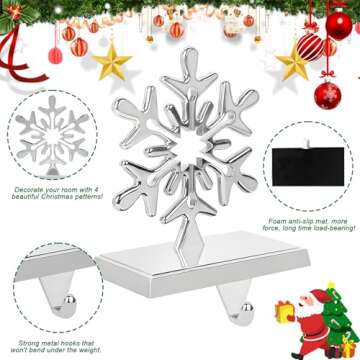 Stylish Set of 4 Christmas Stocking Holders for Festive Decor