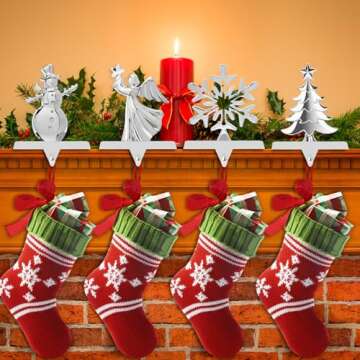 Stylish Set of 4 Christmas Stocking Holders for Festive Decor