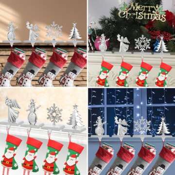 Stylish Set of 4 Christmas Stocking Holders for Festive Decor