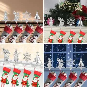 Stylish Set of 4 Christmas Stocking Holders for Festive Decor