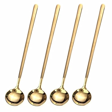 Gold Coffee & Tea Spoons - 4 PCS Elegant Set