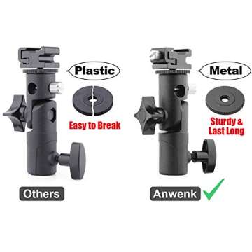 Anwenk Camera Flash Speedlite Mount Swivel Light Stand Bracket with Umbrella Reflector Holder for Ca...