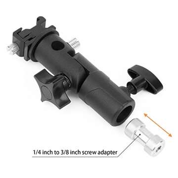 Anwenk Camera Flash Speedlite Mount Swivel Light Stand Bracket with Umbrella Reflector Holder for Camera DSLR Nikon Canon Pentax Olympus and Other DSLR Flashes Studio Light LED Light, 1Pack