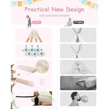 Heypappy Kids Teepee Tent Set with Air Mattress and Lights