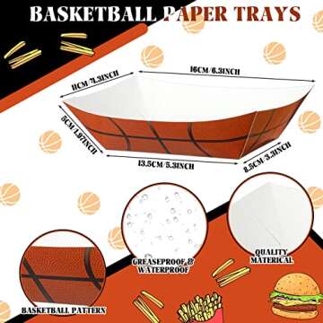 Marsui Set of 100 Basketball Golf Softball Soccer Baseball Party Supplies, Paper Food Trays Food Boa...
