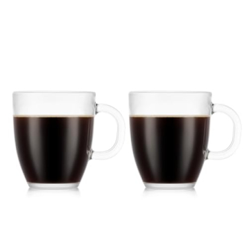 Bodum 12oz Bistro Glass Mugs - Perfect for Coffee Lovers