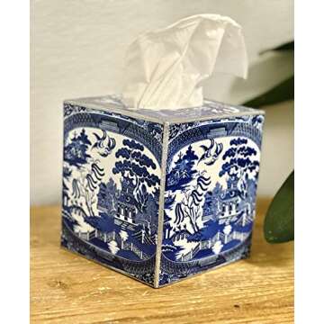 Blue Willow Tissue Box Cover