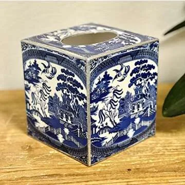 Blue Willow Tissue Box Cover