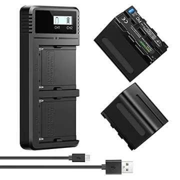 NEEWER Dual USB Fast Charger with 2 x 6600mAh NP-F970 Replacement Batteries, Compatible with Sony NP-F970 NP-F960 NP-F950 NP-F930 NP-F570 NP-F550 NP-F530 NP-F330 Battery and Sony Handycam