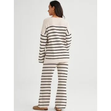 LILLUSORY Lounge Sets Womens Two 2 Piece Matching 2024 Fall Fashion Outfits Clothes Clothing Trendy Knit Sweater Loungewear Travel Sweatsuit Sweat Suit Sets