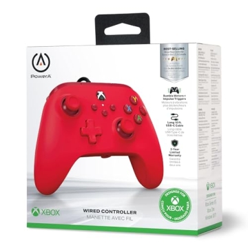 PowerA Xbox Wired Controller Red Enhanced Gameplay Comfort