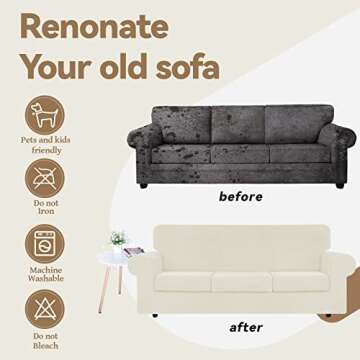 Luxurious WEERRW Velvet Sofa Covers for 3 Cushion Sofas