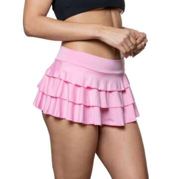 Pink Pleated Mini Skirt for Women - Stylish Casual Wear