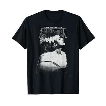 Universal Monsters Bride Of Frankenstein Dark Portrait T-Shirt