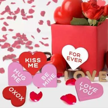 Charming 6-Piece Wooden Heart Decoration for Valentine