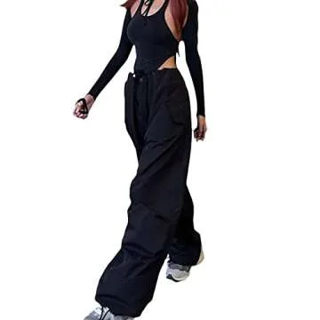 Stylish YAHUIUL Parachute Pants for Women - Versatile & Comfy
