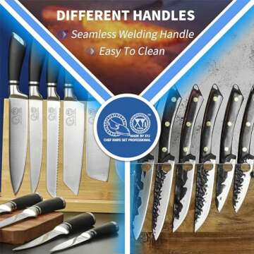 XYJ Knives Authentic Since 1986,Chef Knife Professional Set with Bag,Cleaver Butcher Knife for Meat Cutting Bag