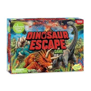 Peaceable Kingdom Dinosaur Escape Cooperative Memory Game of Logic and Luck for 2 - 4 Kids Ages 4 +