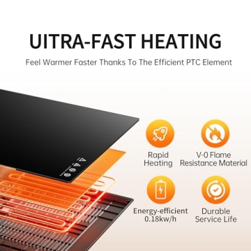 Electric Warming Tray（Large 22”x14”），Food Warmer with Thermostat and Full Surface Heating，Food Warming Mat with 2 Temperature Modes for Parties Buffet，Gatherings，Heat Resistant Glass，Black