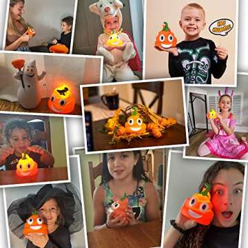 Kamhi World Pumpkin Light Up Toy - Halloween Toys for Kids, Squeeze for 7 Funny Sounds, Funniest Halloween Toys for Toddlers, Boys, Girls & Teens, Halloween Gag Gifts, Cute Pumpkin Toy for Kids