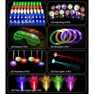MIBOTE 83Pcs Led Light Up Toys Party Favors Glow in the Dark Party Supplies for Kid/Adults Halloween...