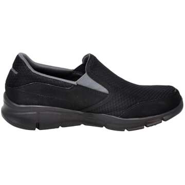 Skechers Men's Equalizer Persistent Slip-On Sneaker, Black/Black, 11 W US