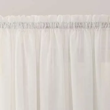 No. 918 Emily Sheer Voile Rod Pocket Door Curtain Panel, 59" x 72", Eggshell Off-White