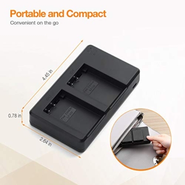 LORDONE LP-E17 Battery 2-Pack and Dual USB Charger