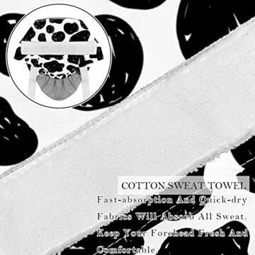 FFLOWER Abstract Sketch Cow Skin Print Working Caps with Buttons, Long Hair Scrub Hats Ponytail Hold...