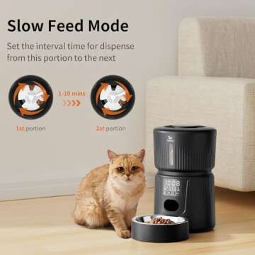 Petory Automatic Cat Feeder - 6 Meals with Slow Feeding for Cats & Dogs